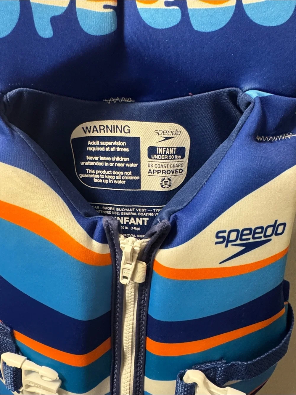 Speedo Blue and Orange Kids' Shark Swim Vest